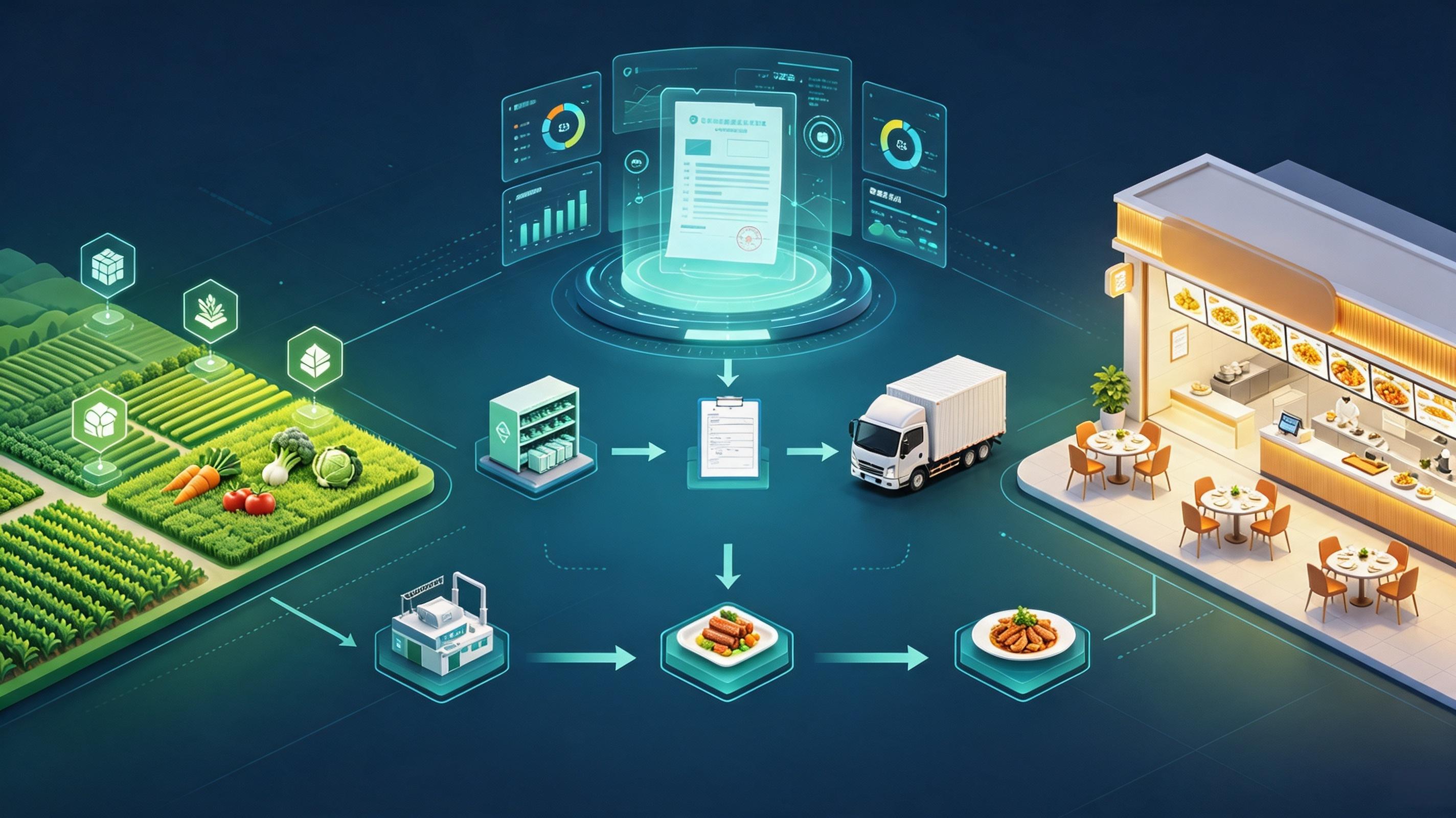 餐饮连锁供应链融资场景 · Catering chain supply chain financing scene